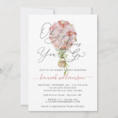 Baby shower van luchtballon voor roze Floral Hot A Kaart (Voorkant)