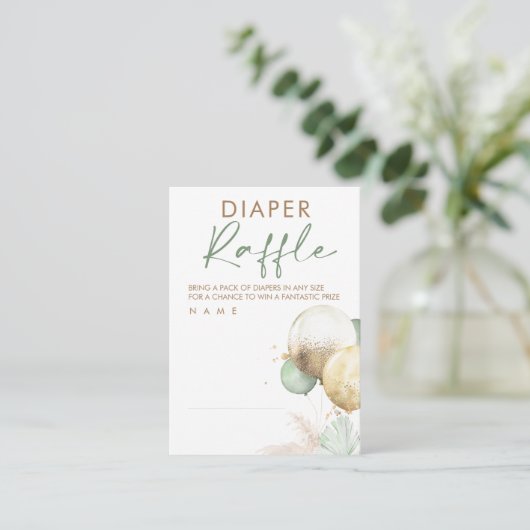 Baby shower van luchtballonnen informatiekaartje (Staand voorkant)