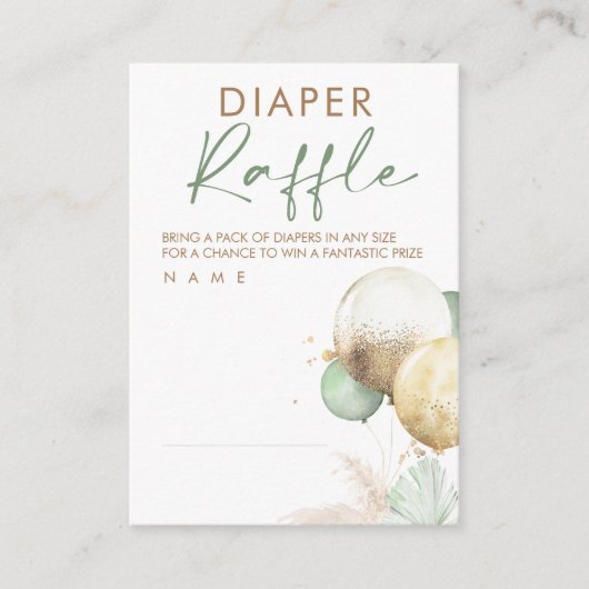 Baby shower van luchtballonnen informatiekaartje (Voorkant)