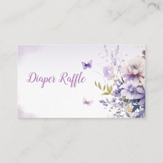 Baby shower van luidere vlinder, luiertapijt informatiekaartje (Achterkant)