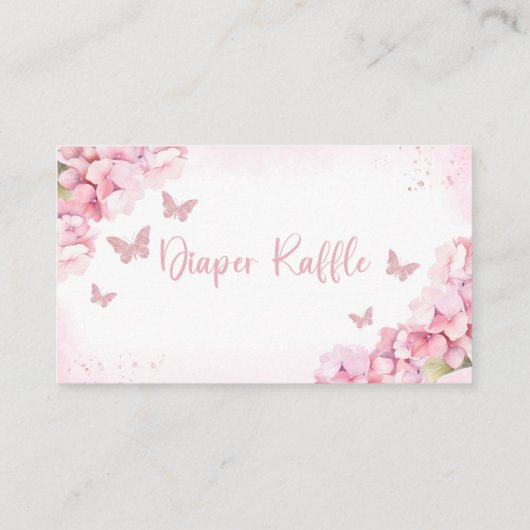 Baby shower van luidere vlinder, luiertapijt informatiekaartje (Achterkant)