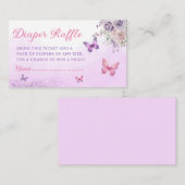 Baby shower van luidere vlinder, luiertapijt informatiekaartje (Voorkant / Achterkant)