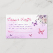 Baby shower van luidere vlinder, luiertapijt informatiekaartje (Voorkant)