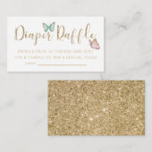 Baby shower van luidere vlinder, luiertapijt informatiekaartje (Voorkant / Achterkant)