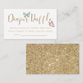 Baby shower van luidere vlinder, luiertapijt informatiekaartje