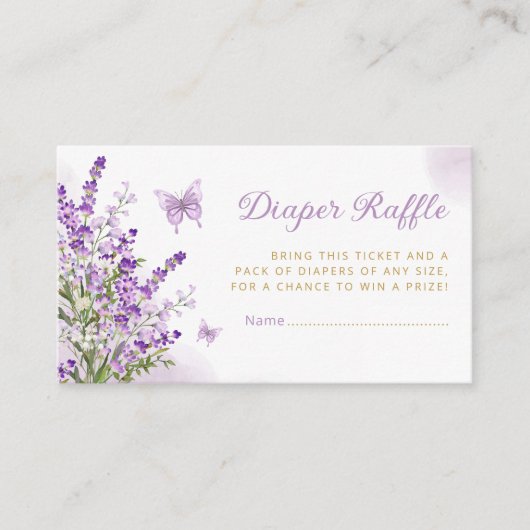 Baby shower van luidere vlinder, luiertapijt informatiekaartje (Voorkant)