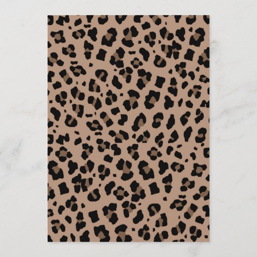 Baby shower van luipaard en roze advieskaart (Achterkant)