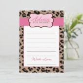 Baby shower van luipaard en roze advieskaart (Staand voorkant)