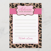 Baby shower van luipaard en roze advieskaart (Voorkant)