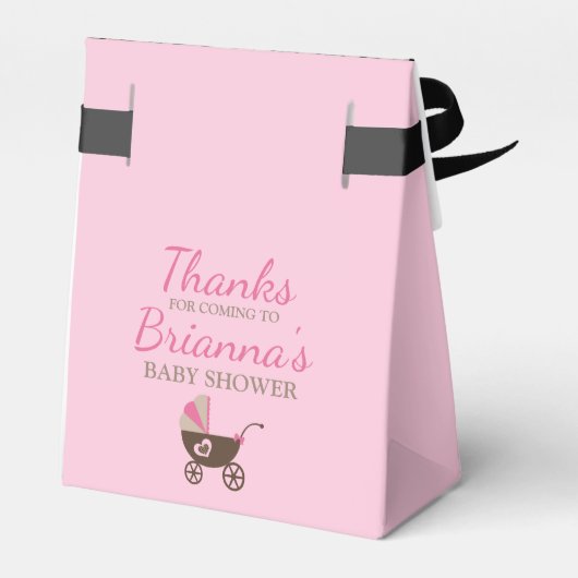 Baby shower van luipaard en roze bedankdoosjes (Achterkant)