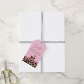 Baby shower van luipaard en roze cadeaulabel (Met Touw)