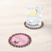 Baby shower van luipaard en roze kartonnen onderzetters (Insitu)