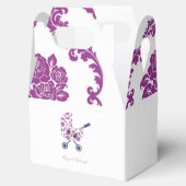 Baby shower van magenta en marineschuurdarm bedankdoosjes (Geopend)