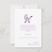 Baby shower van magenta en marineschuurdarm bedankkaart (Voorkant)