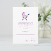 Baby shower van magenta en marineschuurdarm bedankkaart (Staand voorkant)