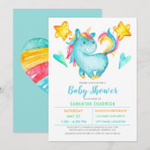 Baby shower van Magical Boys Unicorn Kaart (Voorkant / Achterkant)