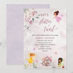 Baby shower van Magical Floral Fairy Princess Kaart