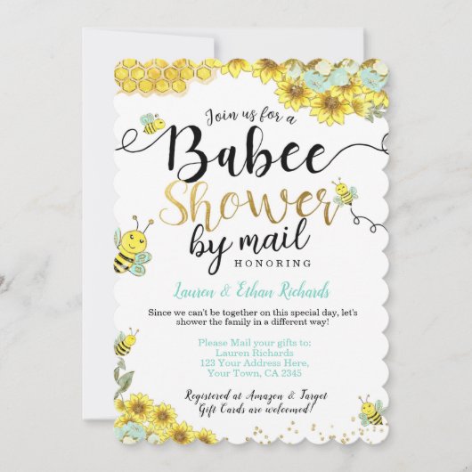 Baby shower van Mail Bee Kaart (Voorkant)