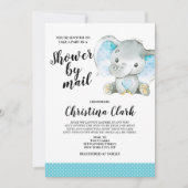 baby shower van Mail Boy Elephant Blue Kaart (Voorkant)