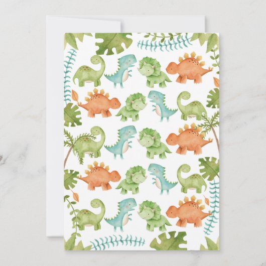 Baby shower van Mail Dinosaur Kaart (Achterkant)