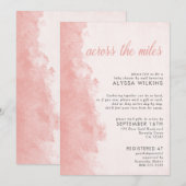 Baby shower van Mail Elegant Ink Wash Pink Kaart (Voorkant / Achterkant)