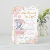 baby shower van Mail Elephant Kaart (Staand voorkant)