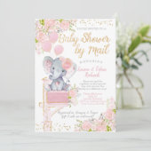 baby shower van Mail Elephant Kaart (Staand voorkant)