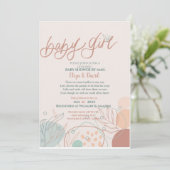 Baby shower van Mail Girl Invitation Kaart (Staand voorkant)