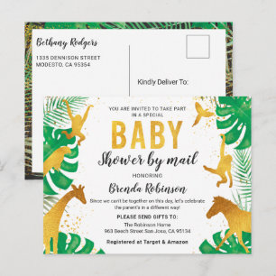 Baby shower van Mail Gold Oerwoud Animals Safari Briefkaart