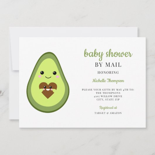 Baby shower van Mail Kawaii Avocado Zwangerlijk Kaart (Voorkant)
