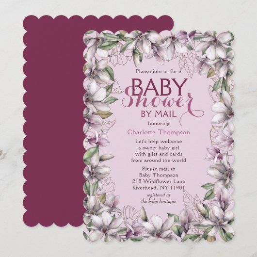 Baby shower van Mail Magnolia Waterverf Floral Kaart (Voorkant / Achterkant)
