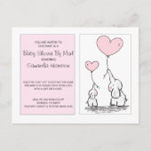 Baby shower van Mail Mam Baby Elephants Pink Uitnodiging Briefkaart (Voorkant)