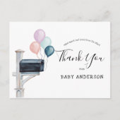 Baby shower van Mail Pink & Blue Balloons Dank u Briefkaart (Voorkant)