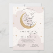 Baby shower van Mail Pink Twinkle Star and Moon Kaart (Voorkant)
