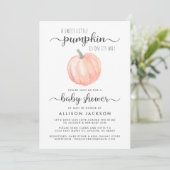 Baby shower van Mail Pumpkin Oranje Waterverf Kaart (Staand voorkant)