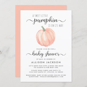 Baby shower van Mail Pumpkin Oranje Waterverf Kaart