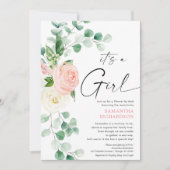 Baby shower van Mail spring bloemenroze groen Kaart (Voorkant)