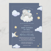 Baby shower van Mail Twinkle Little Star Elephant Kaart (Voorkant / Achterkant)