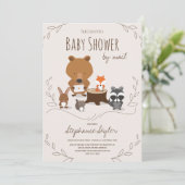 Baby shower van Mail Woodland Animal Brown Kaart (Staand voorkant)