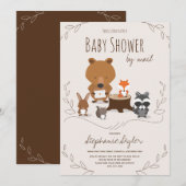 Baby shower van Mail Woodland Animal Brown Kaart (Voorkant / Achterkant)