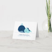 Baby shower van mam en Baby walvis {blauw} Bedankkaart (Voorkant)