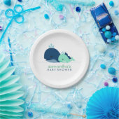 Baby shower van mam en Baby walvis {groen} Papieren Bordje (Feest)