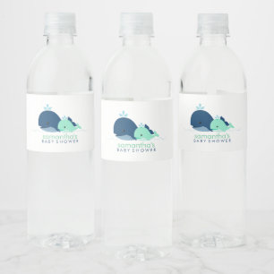 Baby shower van mam en Baby walvissen Waterfles Etiket