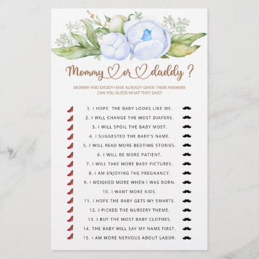 Baby shower van mama of papa (Voorkant)