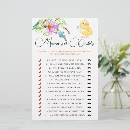 Baby shower van mama of papa (Staand voorkant)