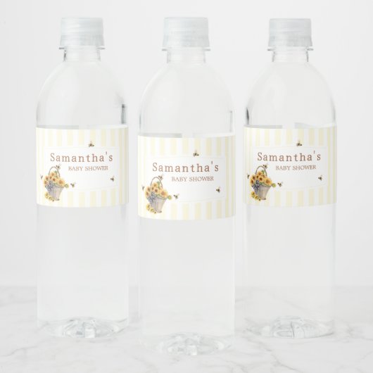 Baby shower van mama tot bij waterfles etiket (Flessen)