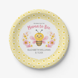 Baby shower van mamma tot bee Gellow Pink Girl Papieren Bordje