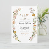 Baby shower van mammie bij wilde bloemen kaart (Staand voorkant)