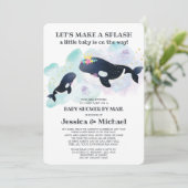 Baby shower van mammie en Baby walvis per post Kaart (Staand voorkant)