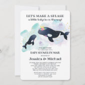 Baby shower van mammie en Baby walvis per post Kaart (Voorkant)